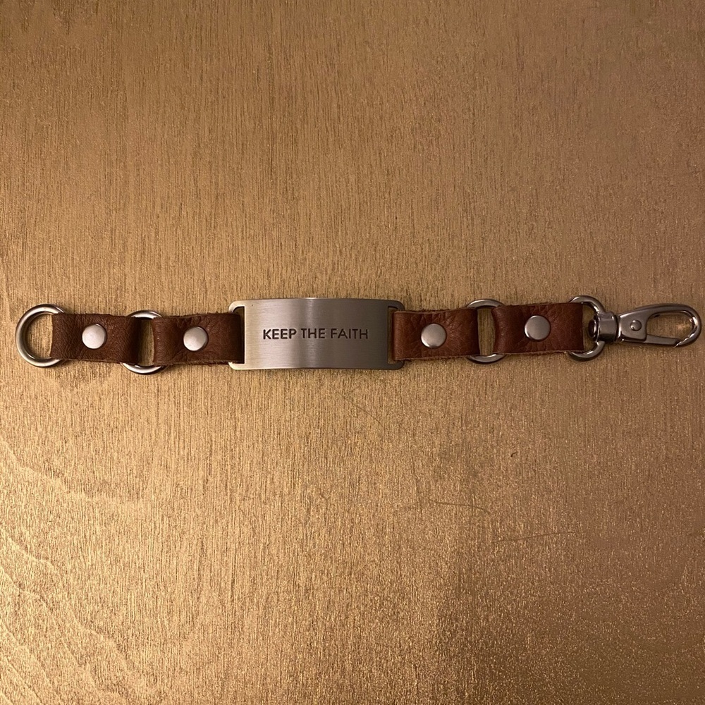 Cynthia H Designs Brown Leather Motivational Phrase Bracelet - Picture 2 of 2